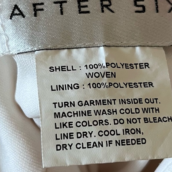 After Six Bow Neck & Open Back White/Ivory Bridal Crepe Gown 0 Hemmed to Midi! - Picture 5 of 7